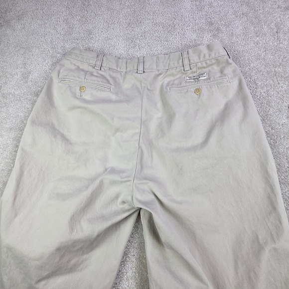 Vtg Polo by Ralph Lauren Andrew Pants Men's 34x20 Y2K Baggy Pleated Beige - Picture 2 of 9